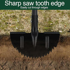 Edger Lawn Tool, Manual Garden Edger Long Handle 40-48 inch, Steel Hand Saw-Tooth Border Sidewalk Landscape Yard Grass Weed Half Moon Edger Shovel for Lawns