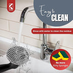 KIVANO Cast Iron Scrubber with Pan Scraper, 316L Chainmail Scrubber, Long Handle Cast Iron Cleaner for Dishes, Pans, Grills, Upgraded Chain Mail Scrubber for Grill Pan Skillet Wok Carbon Steel