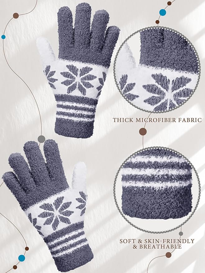 Patelai 3 Pairs Microfiber Plant Dusting Gloves Leaf Cleaning Gloves for Indoor Plants, Blinds, Furniture, House (Blue,Gray,Khaki,White,Medium)