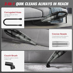 BSRCO 30-Min Runtime Pro Handheld Vacuum Cordless - 1.65lbs Ultra Lightweight, 3-in-1 with LED Light & HEPA Filter, for Car Detailing & Pet Hair (Graphite)