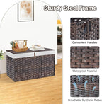 180L Wicker Storage Basket with Lid, Handwoven Rattan Large Shelf Basket with Removable Liner, 47.6 Gallon Wicker Basket for Blanket, Storage Trunk with Handle for Closet, Bedroom, Livingroom, Brown