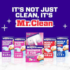 Mr. Clean Magic Eraser Sponge, Bathroom, Shower, Tub Cleaner, Soap Scum Remover, Bathroom Cleaning Supplies, Dawn Cleaning Power with Lemon Scent, Shower & Tub, 6ct