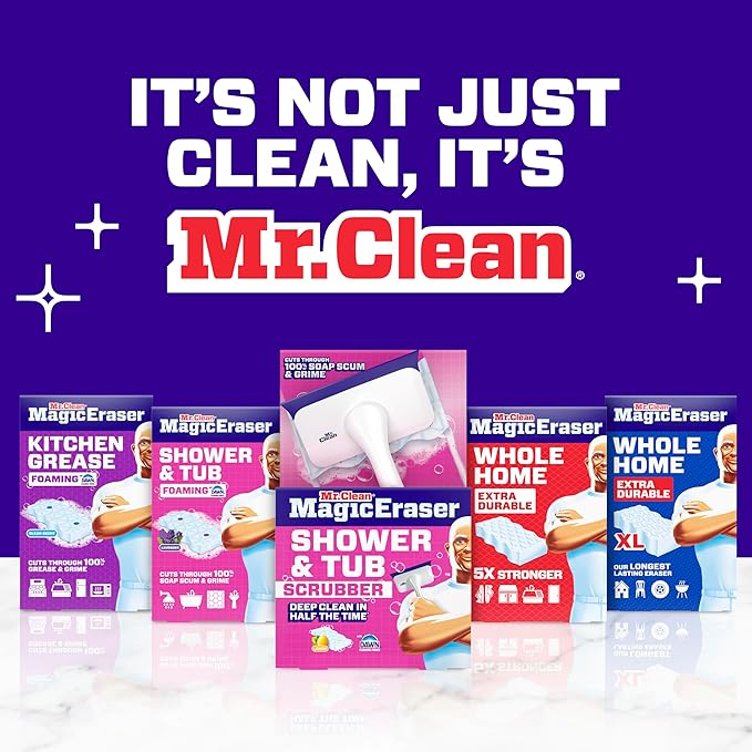Mr. Clean Magic Eraser Foaming Sponge, Kitchen Grease Eraser, Dawn Cleaning Power, Oven Cleaner, Clean Scent, 6ct