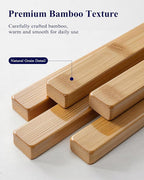 Kitsure Bamboo Wooden Shoe Rack for Closet - Stackable Shoe Organizer with Modular Structure, Space-Saving Shoe Shelf for Entryway, Living Room, Bedroom, 26.8" x 11" x 18.9", Natural