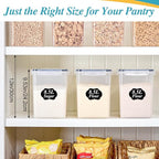 Vtopmart 8.5L 2 Pack Extra Large Flour Sugar Storage Containers for 20lbs flour, Airtight Kitchen Pantry Organization Canisters with Lids for Bulk food, Rice, Baking Supplies, BPA Free, Black