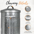 Autumn Alley Farmhouse Galvanized Metal Free Standing Toilet Paper Holder Organizer Stand Canister with Lid – Fits 3 Mega Rolls, Rustic Enclosed Toilet Storage Stand