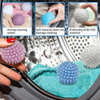 Laundry Balls, 4Pcs PVC Laundry Scrubbing Balls for Washing Machine, 2.5In Reusable Washer Laundry Dryer Balls for Reducing Clothing Wrinkles, Better Clean (4)