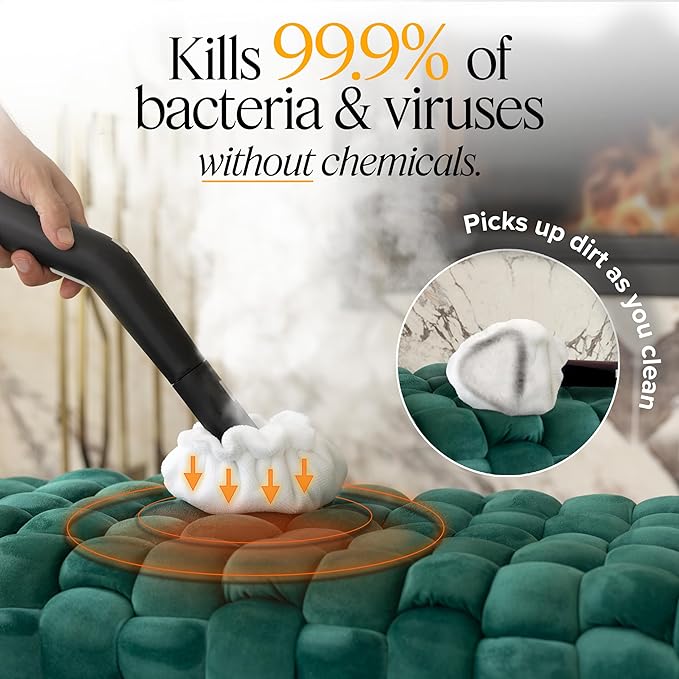 Dupray Neat Steam Cleaner with 27-Piece Accessory Kit – High-Performance Chemical-Free Cleaning for Floors, Cars, Tiles, and More, *Kills 99.9% of Bacteria & Viruses (incl. x16 assorted brushes)