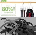 Belt Hanger, 2 Pack Rotatable Belt Organizer Rack for Closet Sturdy Max 48 Belts Storage with 16 Hooks, Hanging Space Saving Closet Organizers for Belts Holder, Silver