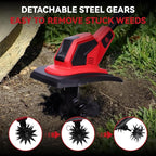 Cordless Tiller Cultivator, 360RPM Electric Garden Tiller with 2×3.0AH Batteries & 1.5A Fast Charger, Battery Powered Garden Cultivator, 9.5In Tilling Width & 6.7In Depth Garden Rototiller