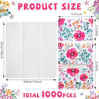 PerKoop 100 Pack Pocket Tissues Travel Slim Packs Small Facial Tissues Wallet Size Toilet Paper for Travel Guest Wedding Supplies, 4 Styles(Flower Travel)