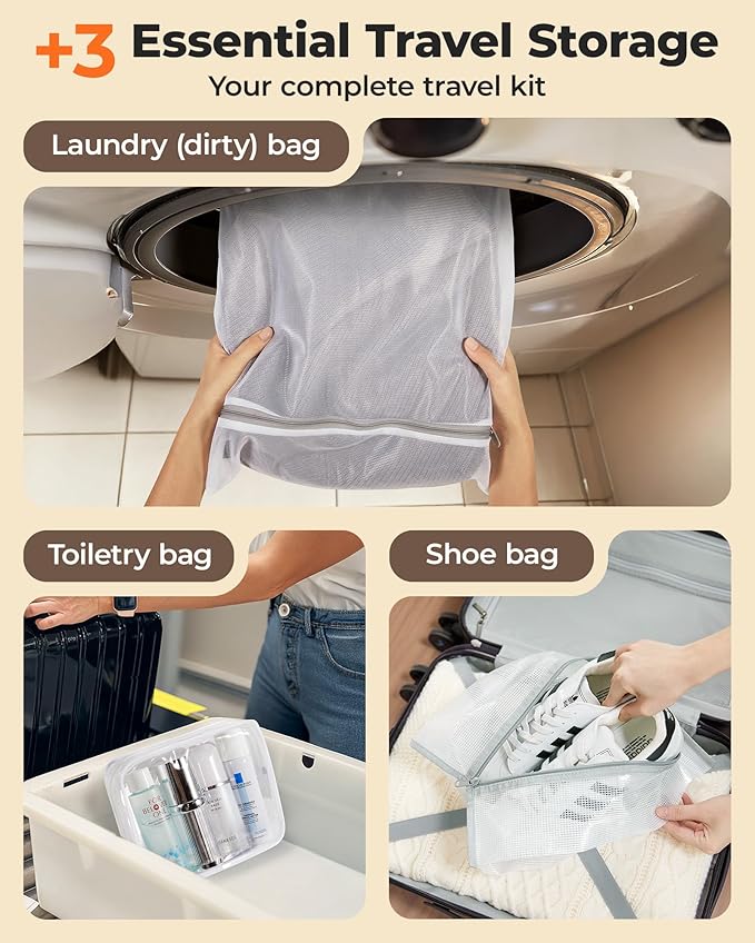 BAGSMART Rechargeable Wireless Pump Travel Storage Bags Set, Portable Space Saver Bags for Travel & Home, Vacuum Compression Seal Bag for Clothing- 21 combo bags