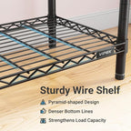 VIPEK V1 Plus Heavy Duty Clothes Rack with Shelves - 4 Tiers Adjustable Height | Holds Up to 540lbs | Perfect for Small Spaces, Apartments | Compact Design for Flexible Storage, Black