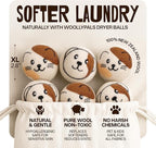WoollyPals Wool Dryer Balls (6-Pack, XL Size)- 100% New Zealand Organic Wool - Sustainable & Eco-Friendly - Dry 1,000 Loads, Replaces Dryer Sheets, Reduces Static Cling, Reusable (Multi Colour)