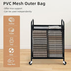 STORAGE MANIAC Rolling Laundry Hamper with Wheels 2-Section Laundry Sorter Rolling Laundrys Basket on Wheels with Removable Bag Clothes Hamper Laundrys Organizer Cart Bathroom Bedroom 100L Grey