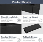 DIMJ Drawer Organizer Clothes - Underwear Organizer Small Sock Organizer Closet Organizers and Storage Box Dresser Drawer Dividers for Baby Clothes,Bra,Socks, Belt, Tie, Set of 12, Black