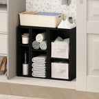 Furinno Reed 2-Tier Closet Organizers and Storage, Closet Organizer, Open Shelf Closet Storage, for Wardrobe, Bedroom, Living Room, 8-Inch Width, Blackwood