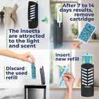 VEYOFLY Fruit Fly Traps for Indoors, Fly Trap Indoor, (2 Device + 6 Refills) Fly Catcher Indoor, Gnat Traps for House Indoor, Fly Trap, Plug in Light Flying Insect Trap, Bug Killer