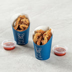 Restaurantware Bio Tek 12 Ounce French Fry Containers 100 Disposable Charcuterie Cups - Incline Design Round Frenchie Paper French Fry Cups Stackable For Waffles Chips or Popcorn