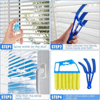 4 Pcs Window Venetian Blind Cleaner Duster Tool 7 Finger Blind Rush and Shutter Cleaner Brush Hand-held Window Shutter Air Conditioner Duster for Dirt(Green, Blue)