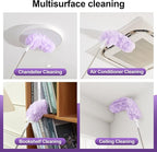 JOYMOOP Ceiling Fan Cleaner Duster and Cobweb Duster with Extension Pole, 28–98 Inch Handle and 9 Refills for High Ceilings and Furniture