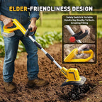 DEVONIC Cordless Electric Garden Tiller,330RPM Electric Garden Tiller, 8 in Tilling Width and 6 in Depth Garden Rototiller for Lawn/Gardening/Soil Cultivation (Without Battery)
