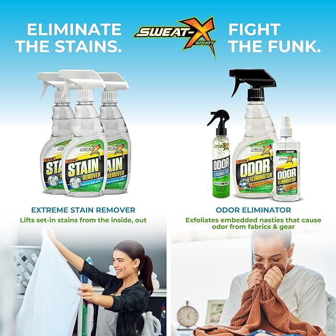 SweatX Extreme Odor Spray - Multipurpose No-Wash Deodorizer - Ideal for Shoes and Gym Clothing - Victory Scent (16 fl oz) - 2 Pack