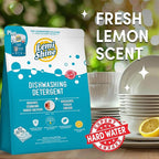 Lemi Shine Natural Dishwasher Detergent Pods + Dishwasher Cleaner 1 ct | All-In-One Powder & Gel Pods with Powerful Citric Acid | Eco Friendly Dish Wash Cleaning Supplies - 65 Count