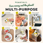 Reusable Paper Towels - 10 Pack - Roll of Washable Cotton Cloth Paper Towels - Paperless Reusable Napkins Cloth Washable - Absorbent + Long Lasting - Zero Waste Products - (Periwinkle)