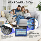 Upgraded Indoor Bug Zapper, 3800V Powerful Electric Indoor Insect Killer - 2 Extra Replacement Bulbs, Fruit Fly Trap Bug Mosquito Killer Lamp