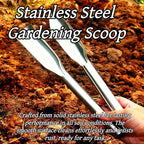 2 Piece Stainless Steel Gardening Tool Set Pointed and Flat Head Soil Scoop with Sifter Hand Digging and Potting Shovel for Soil Transport and Planting