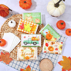 24 Packs Travel Size Tissue Pocket Slim Pack Facial 3 Ply Wallet Size Pocket Tissues for Travel Wedding Party Favors, 6 Styles(Leaf)