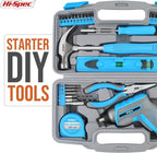 Hi-Spec 35pc Blue Tool Kit with 3.6V USB Electric Screwdriver and Drill set. Complete General Tool Set