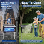 Solar Bug Zapper Outdoor, LANGY Mosquito Zapper 6000mAh, Portable Solar Fly Zapper Waterproof 4500V, Rechargeable Mosquito Killer, Cordless Fly Insect Mosquitos Trap for Patio Yard Home Garden Camping