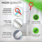 Heavy Duty Cleaning Brushes Set of 4 - Extra Long Straw Cleaners for Metal and Plastic Reusable Drinking Straws, to Clean Small Spaces, Sippy Cups, Water Bottles - Sturdy Hard Brush Bristles