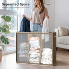 SOLEDI 180L 3-Section Laundry Hamper with Lid, Extra Large Dirty Clothes Basket with Sturdy Handles for Laundry Room & Bedroom - Durable Organizer for Sorting Laundry