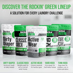 Rockin' Green Laundry Detergent, Plant based, All Natural Laundry Detergent Powder, Vegan and Biodegradable Odor Fighter, Safe for Sensitive Skin (Active Wear 120 Loads - Unscented)