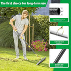 Thatch Rake,71 inch Thatching Rake for Lawn Stainless Steel Metal Dethatcher Rakes with Sheath,Heavy Duty Weed Rakes for Cleaning Dead Grass,Yard,Garden,Leaves,Loosening Soil