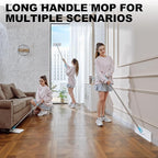 Mop and Bucket Set, Mops for Floor Cleaning, Squeeze Flat Mop and Bucket System, Dry & Wet Wall Mop Cleaner with Long Handle for Household Cleaning with 4 Microfiber Mops, Turquoise-Cyan