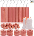 Homode Cedar Blocks for Clothes Storage, Set of 60, Cedar Chips & Sachets - Aromatic Cedar Wood Balls for Closets, Drawers, Fresh Essentials