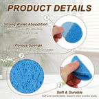 uxcell 20Pcs Cellulose Sponges, Round Kitchen Clean Sponges Non-Scratch Compressed Dish Scrubber for Kitchen Household Cookware Bathroom Cleaning & DIY, Blue