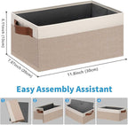 GhvyenntteS Small Fabric Storage Bins 12 Pack, 11.8" x 7.87" x 5.11" Storage Basket with Leather Handles, Closet Storage Bins for Shelves, Storage Baskets for Shelves, DVD Storage (Pink/White)
