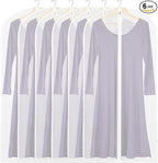 Simple Houseware 50-Inch Clear Garment Bags with Zipper for Suits, Dresses, Costumes, Uniforms - 6 Pack