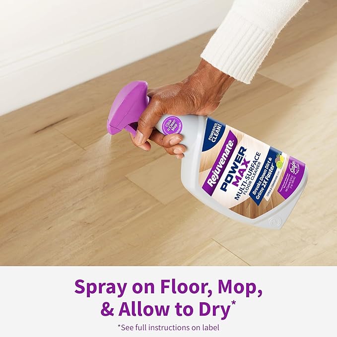 Rejuvenate PowerMax Multi-Surface Floor Cleaner, 64 Ounces, Breaks Down Dirt And Grime On Sealed Hardwood, Tile, Vinyl, Laminate To Deliver A Powerful, Deep Clean With Citrus And Cedarwood Scent
