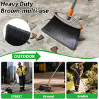 2 Pack Soft Bristle Broom, Heavy Duty Broom with Collapsible Handle, Ideal for Indoor Outdoor Hardwood Floors Kitchen Salon Camping Cat Pets Hair Home Room Office, Sturdy and Durable, Gray