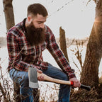 Adler Yankee Axe - German Forester's Axe with Leather Sheath, 3.5 lb Head, Anti-Slip 31.5" Hickory Handle with Red Stripe