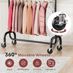Heavy Duty Clothes Rack, 78.35" Rolling Clothing Rack for Hanging Clothes with Lockable Wheels, 6-Level Adjustable Double Rod Garment Rack for Bedroom, Laundry, Clothing Store, Black
