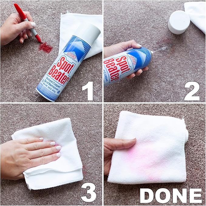 Spot Beater Instant Carpet Spot Remover for Fresh, Old & Stubborn Stains Such as Oil, Grease, Ink, Lipstick, Coffee, Pet Stains & More, 16 Oz, Pack of 6