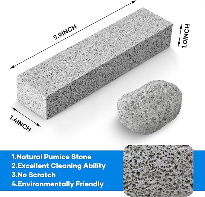 8 Pack Pumice Stone, Gray Pumice Stone for Toilet Bowl Cleaning, Scouring Stick for Cleaning Toilet, Bathroom, Kitchen Sink, Grill (Gray)