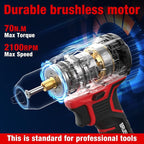 20V Power Drill Drivers, 70N.m,cordless drill with battery and charger, Masonry & Tile Drill Bits, for Home DIY, Construction, Repair power tools